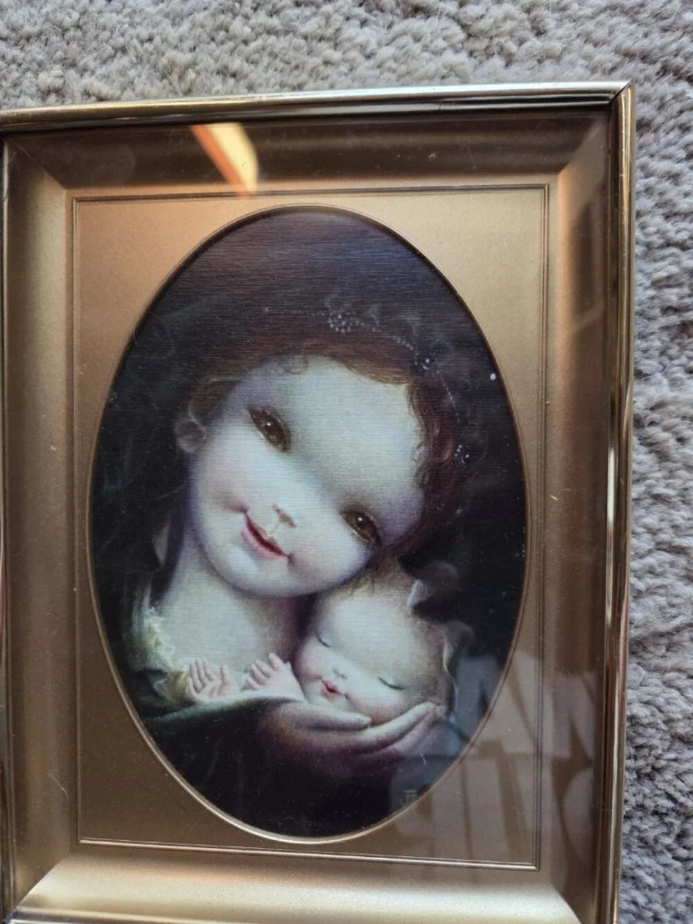 Vintage Juan Ferrandiz Framed Greeting Card Picture Collection Set 8 Mother Mary